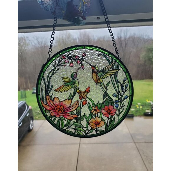 Hummingbird Stained Glass Sun Catcher - Picture 1 of 5